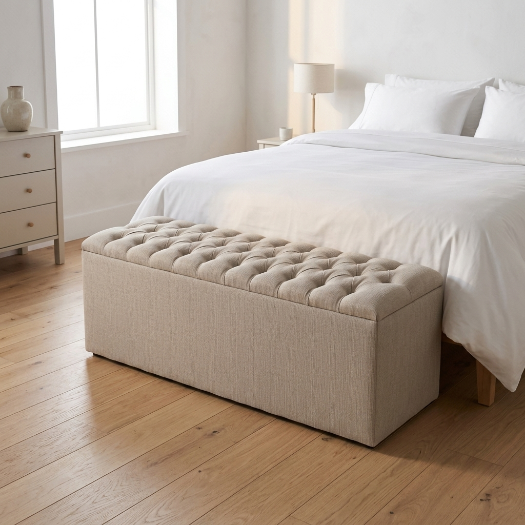 Simpel Chesterfield sengekiste med opbevaring